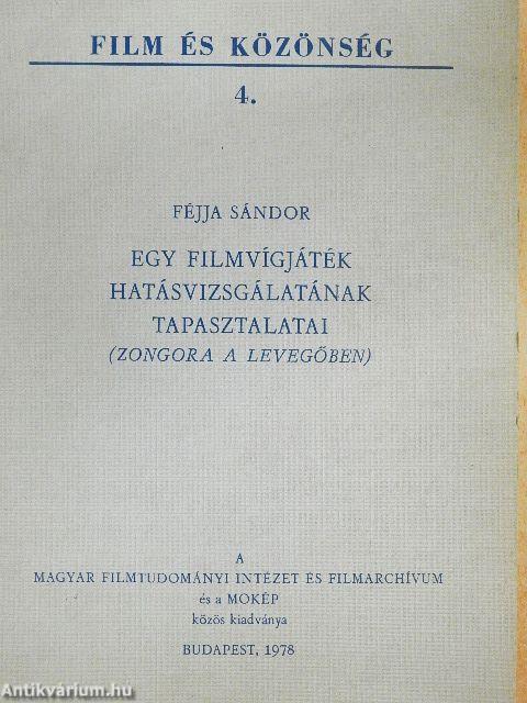 Egy filmvígjáték hatásvizsgálatának tapasztalatai