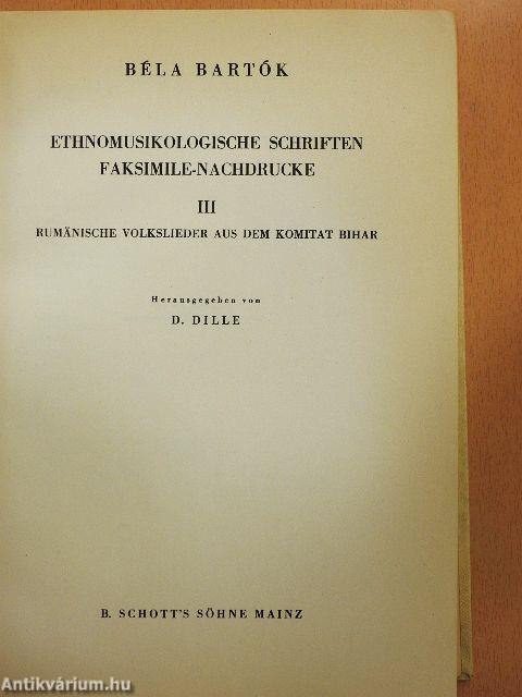 Ethnomusikologische Schriften Faksimile-Nachdrucke III.