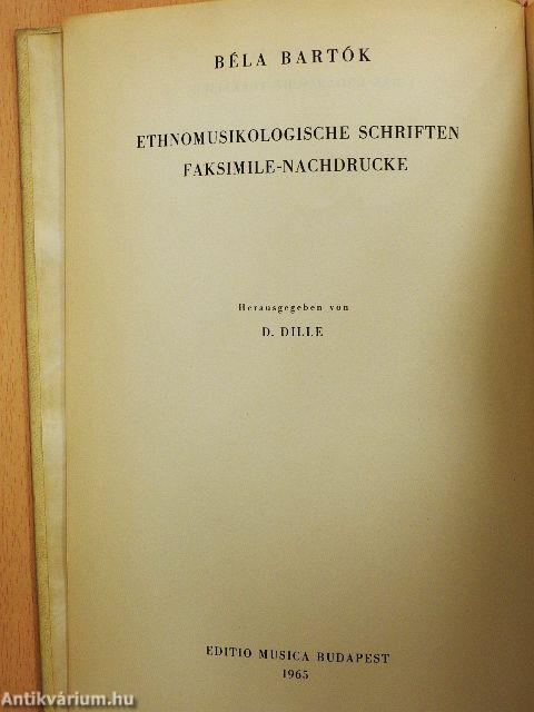 Ethnomusikologische Schriften Faksimile-Nachdrucke I.
