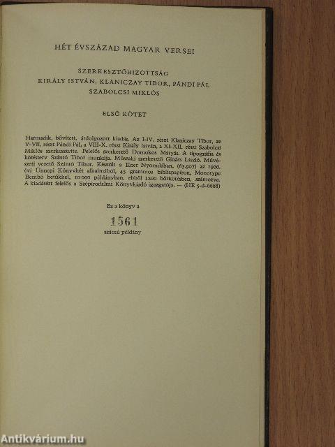 Hét évszázad magyar versei I. (töredék)