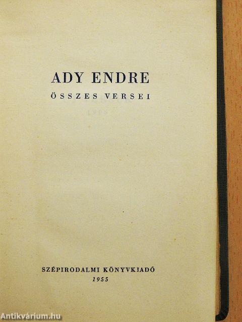 Ady Endre összes versei I. (töredék)