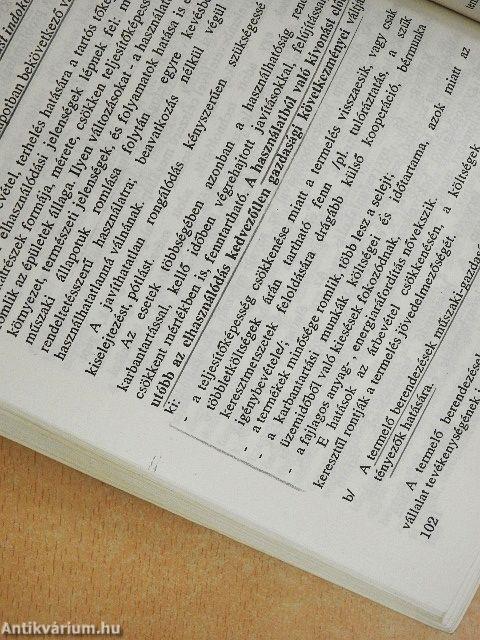 Fejezetek a vállalatgazdaságtan témaköréből II./Tartós tőkejavak a vállalati gazdálkodásban