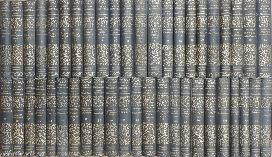 "45 kötet a Magyar regényirók képes kiadása sorozatból (nem teljes sorozat)"