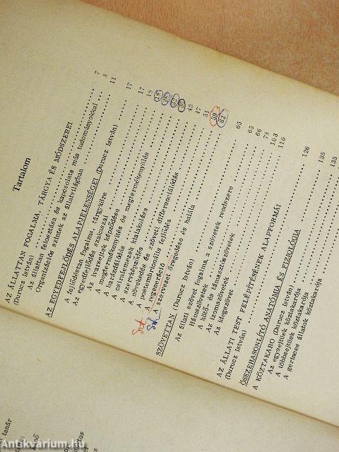 Állatszervezettan és állatélettan