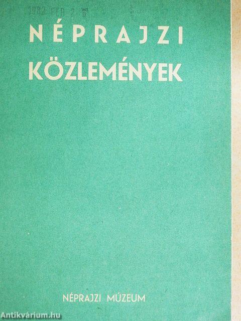 Néprajzi közlemények XXIV.