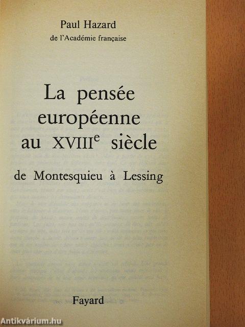 La pensée européenne au XVIIIe siécle