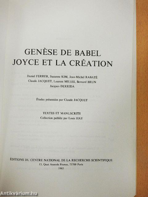 Genése de Babel: Joyce et la Création