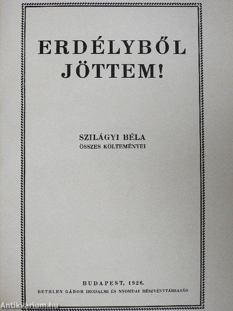 Erdélyből jöttem!