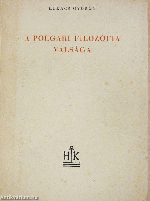 A polgári filozófia válsága