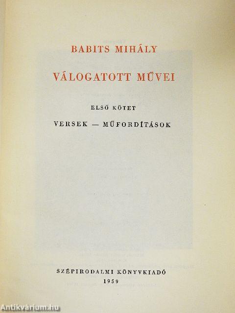 Babits Mihály válogatott művei I-II.