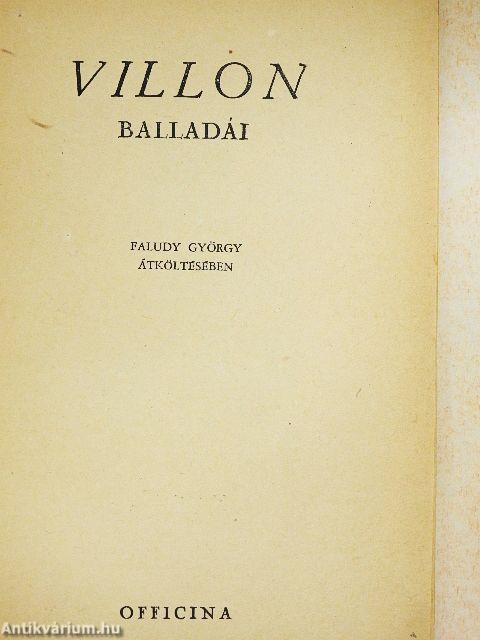Villon balladái Faludy György átköltésében