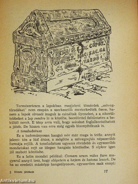 Elmés játékok, játékos elmék