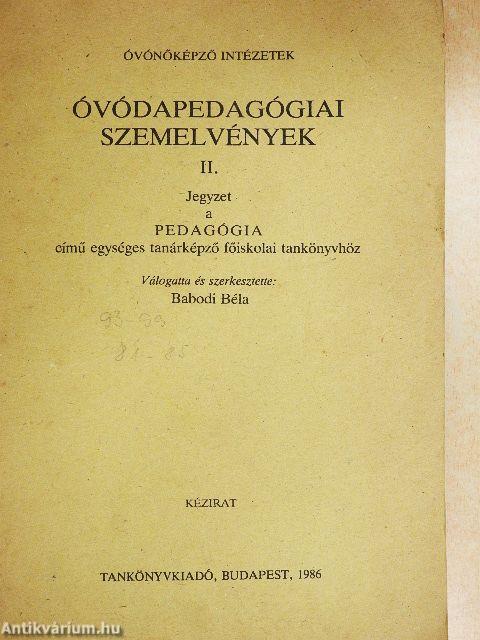 Óvodapedagógiai szemelvények II.