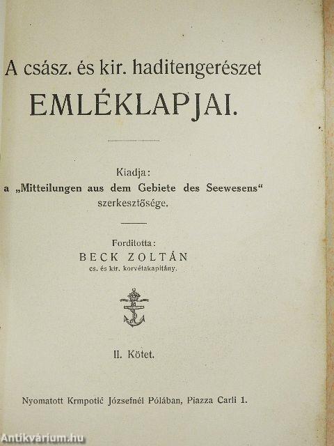 A csász. és kir. haditengerészet emléklapjai II.