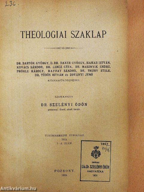 Theologiai szaklap 1915-1916. január-december