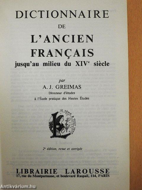 Dictionnaire de L'Ancien Francais