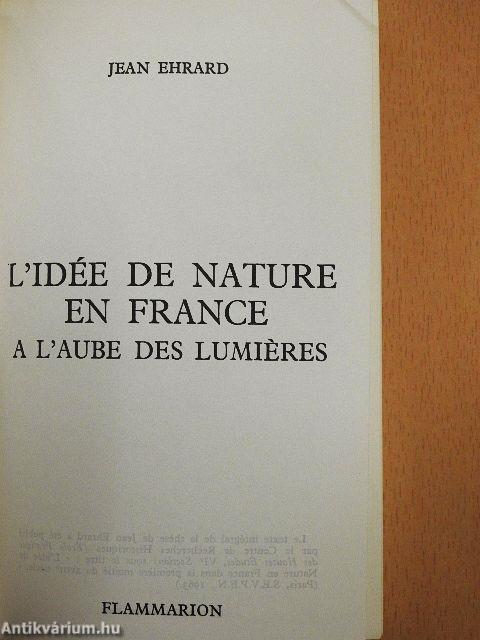 L'Idée de Nature en France