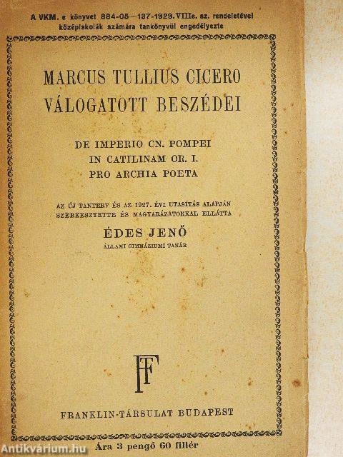 Marcus Tullius Cicero válogatott beszédei
