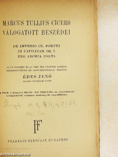 Marcus Tullius Cicero válogatott beszédei