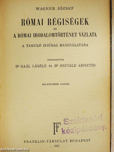 Római régiségek és a római irodalomtörténet vázlata