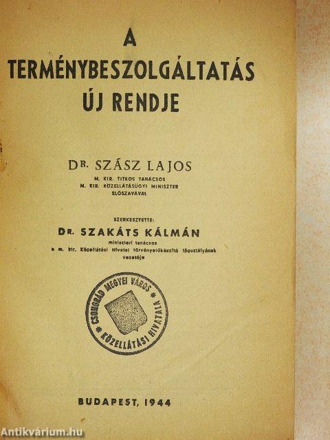 A terménybeszolgáltatás új rendje