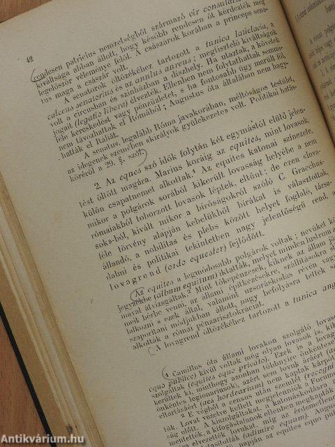 Római régiségek és a római irodalomtörténet vázlata