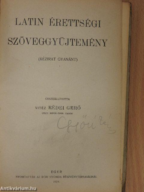 Latin érettségi szöveggyűjtemény