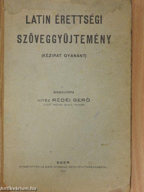 Latin érettségi szöveggyűjtemény