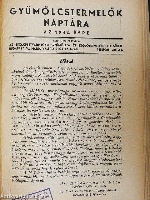 A törpe gyümölcsfák ültetése és gondozása/Gyümölcstermelők naptára 1942.