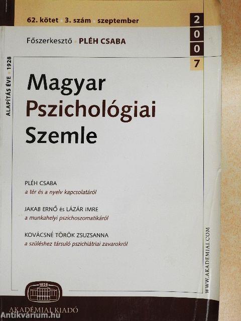 Magyar Pszichológiai Szemle 2007. szeptember