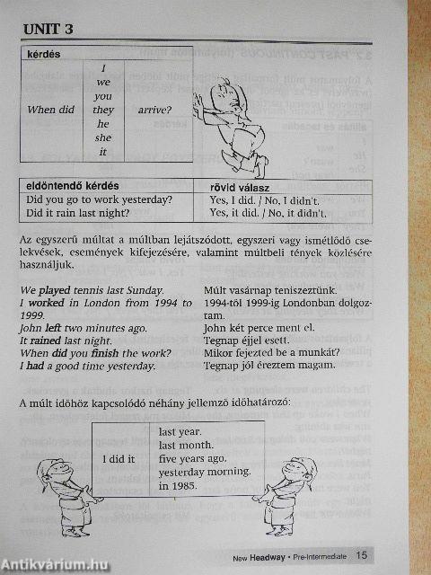 New Headway - Pre-Intermediate - Angol-magyar szójegyzék és nyelvtani összefoglaló