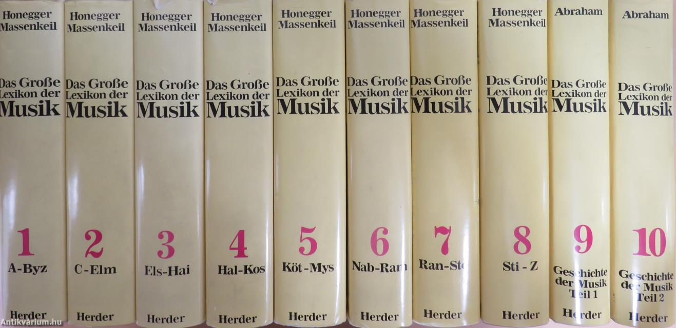 Das Grosse Lexikon der Musik 1-10.