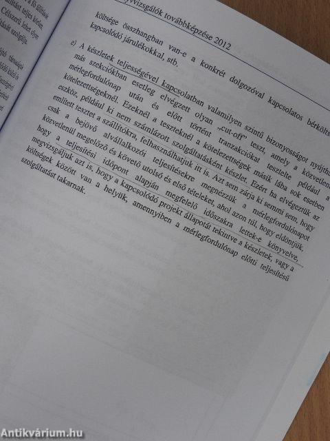 Könyvvizsgálók kötelező szakmai továbbképzése 2012