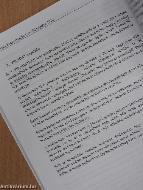 Könyvvizsgálók kötelező szakmai továbbképzése 2012