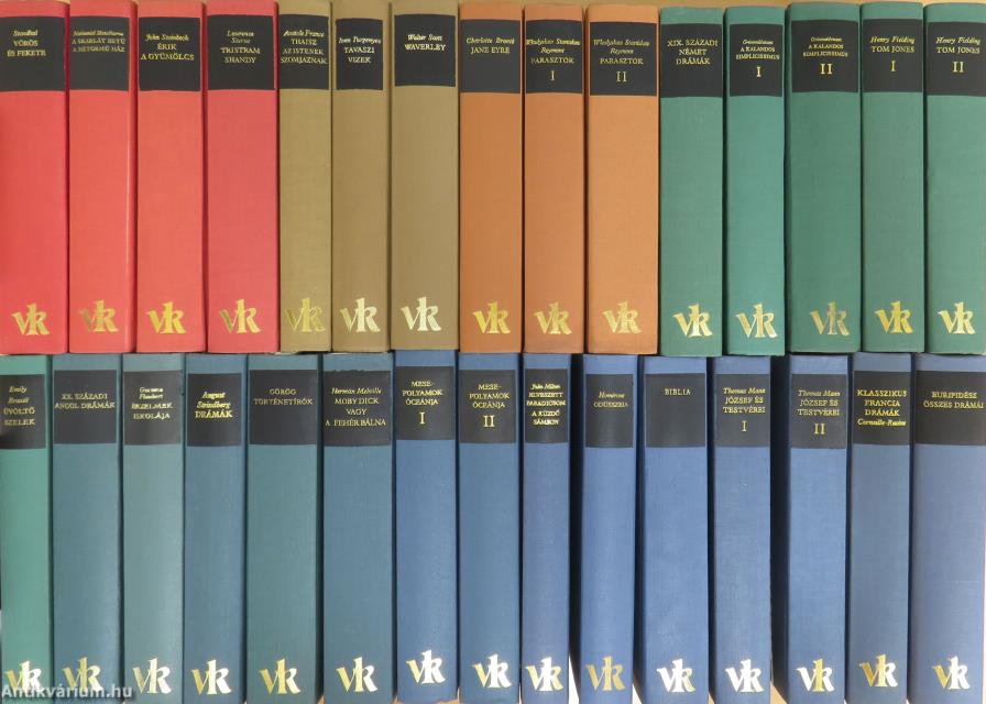 "30 kötet A világirodalom klasszikusai sorozatból (nem teljes sorozat)"