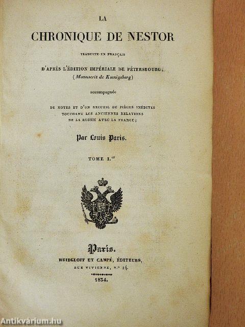 La chronique de nestor I-II./Table des origines et singularités de la Russie