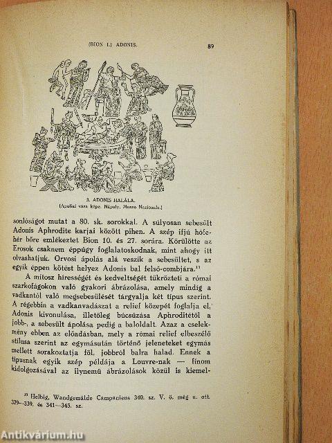 A görög bukolikusok (Theokritos, Moschos, Bion) költeményei II. (töredék)