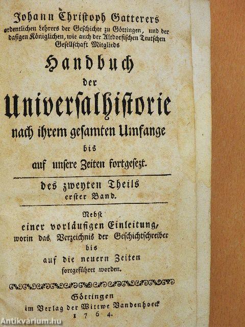 Handbuch der universalhistorie II/1. (gótbetűs)