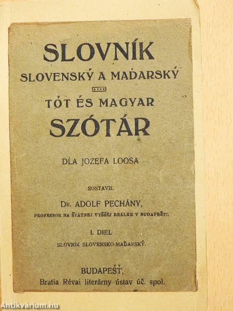 Tót és magyar szótár I.