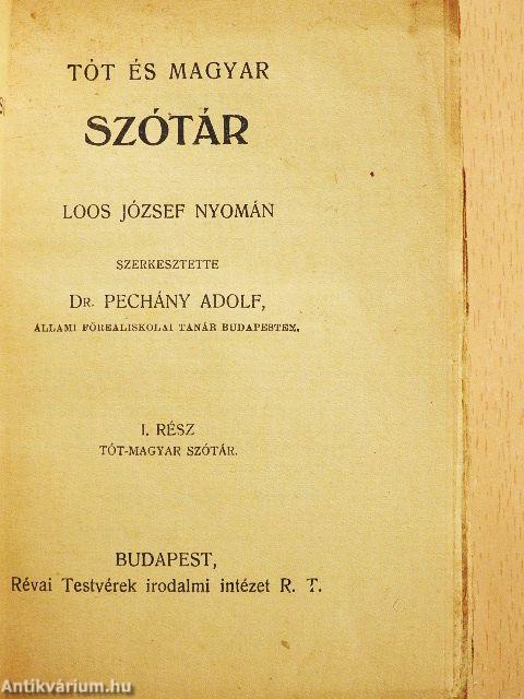 Tót és magyar szótár I.