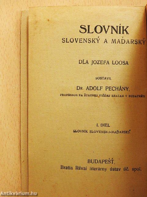 Tót és magyar szótár I.