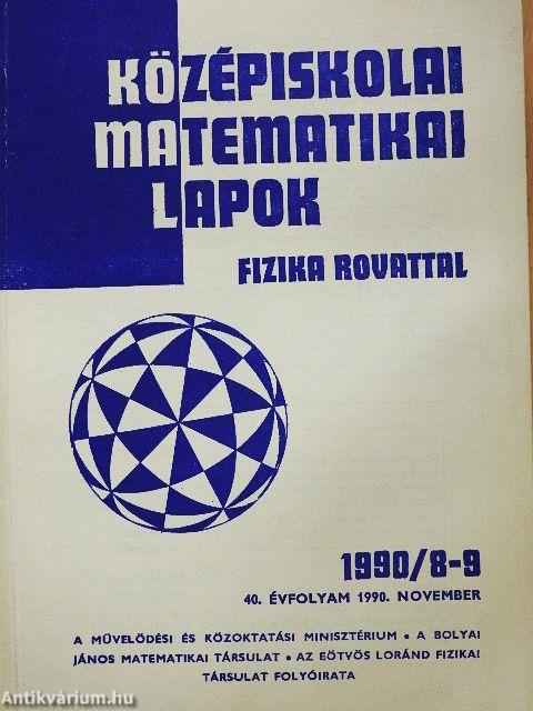 Középiskolai matematikai lapok 1990. november