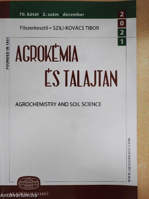Agrokémia és talajtan 2021. december