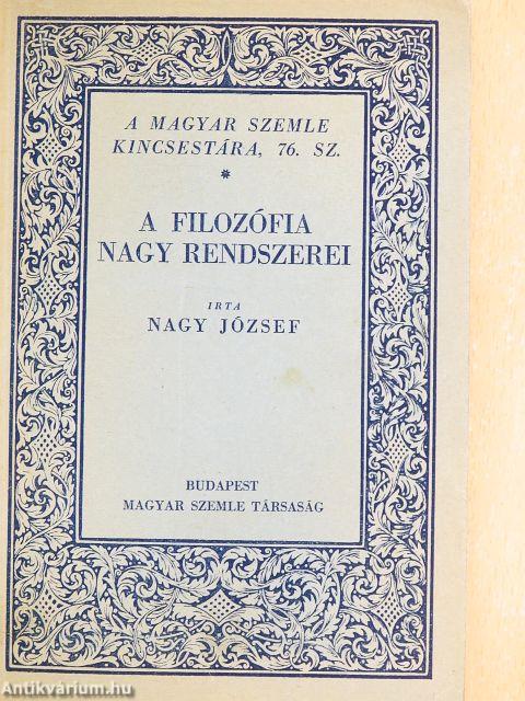 A filozófia nagy rendszerei