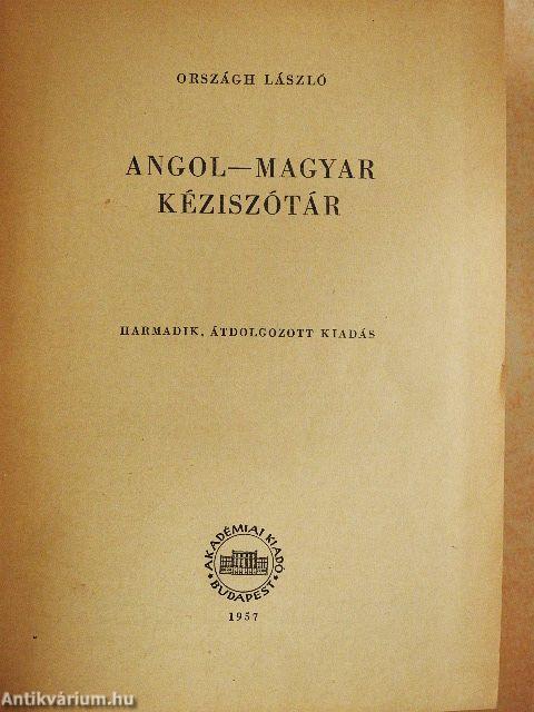 Angol-magyar kéziszótár
