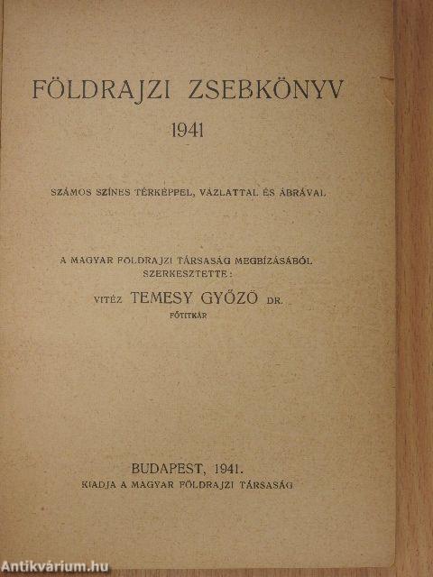 Földrajzi zsebkönyv 1941.