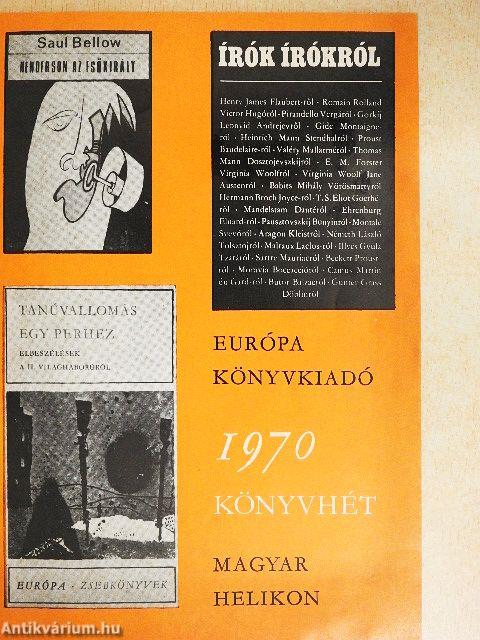 Európa Könyvkiadó - Magyar Helikon Könyvhét 1970