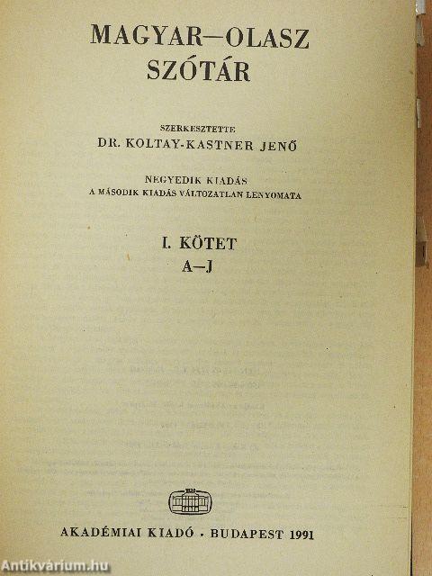 Magyar-olasz nagyszótár 1-2.