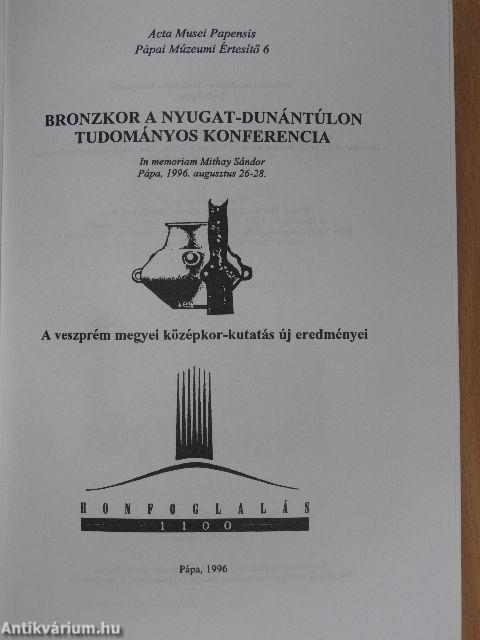 Bronzkor a Nyugat-Dunántúlon 