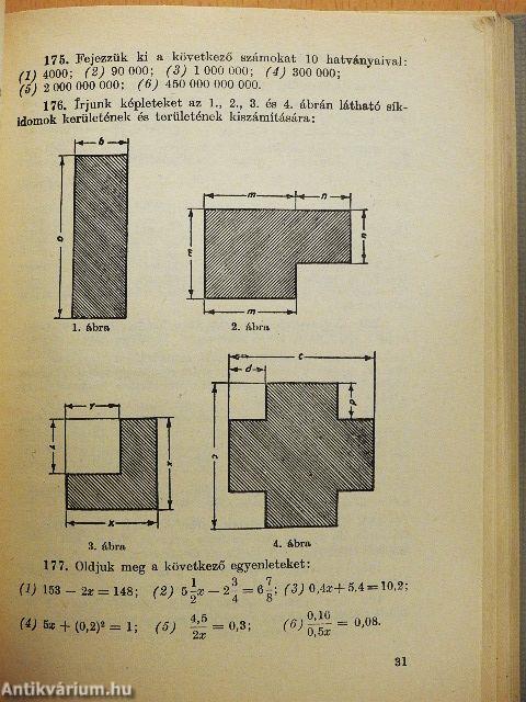 Algebrai feladatok gyűjteménye I.